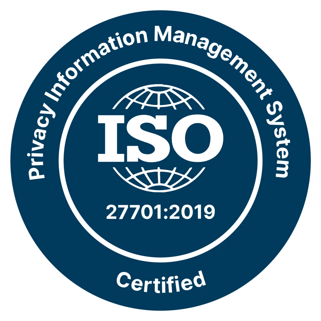 ISO 27701:2019 certified